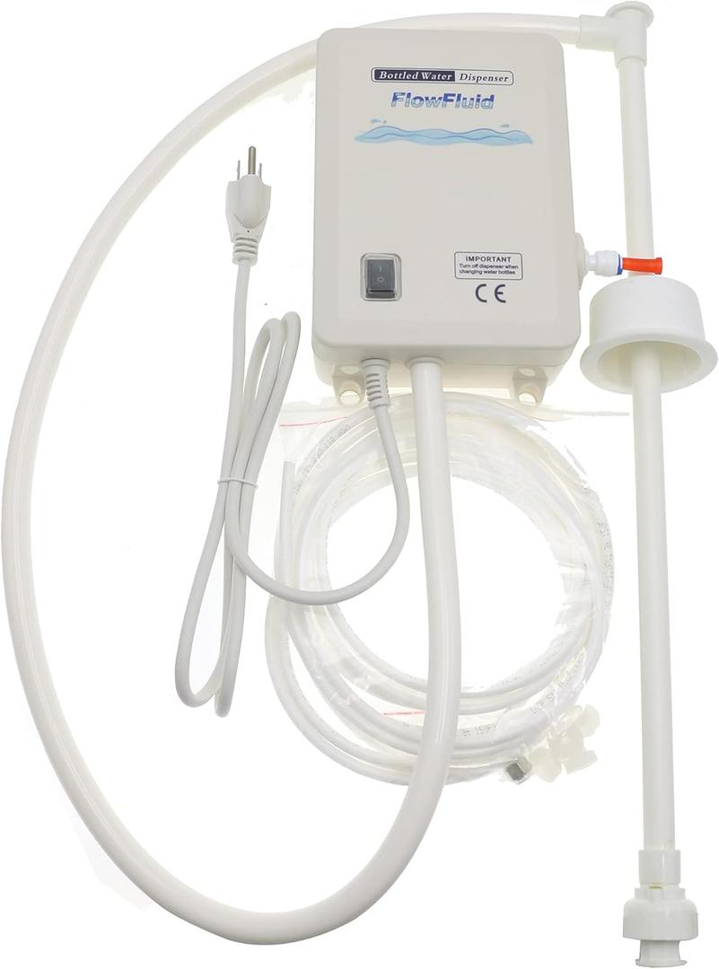 Bottled Water Dispenser Pump System, Food Grade, Self-priming, 110V, 1 GPM, Suitable for Coffee Brewer, Ice Maker, Refrigerator (Single Tube)
