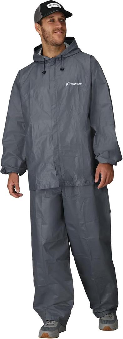 FROGG TOGGS Men's Ultra-Lite2 2-Layer Waterproof Breathable Rain Suit (Large, Carbon)
