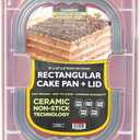 casaWare 9 x 13 x 2-inch Covered Rectangular Cake Pan with Wide Handles (Red Granite)