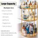 Rotating Makeup Organizer Countertop 3 Tier Lazy Susan Trays Clear Skincare Perfume Storage for Bathroom Counter Vanity, Amber Gold