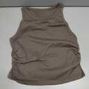 OQQ Women's Tank Tops Crew Neck Sleeveless Basic Stretch Casusal Yoga Crop Camis XL