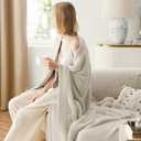 Bedsure Beige Knit Throw Blanket for Couch - Super Soft, Cozy, Fuzzy Knitted Blankets Dupes, Breathable Warm Fluffy Lightweight Throws for Chair, Sofa, Bed, Picnic, Gifts for Women, 50x60 Inches