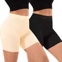 INNERSY Women's Seamless Slip Shorts for Under Dresses Anti Chafing Cooling Boy Shorts 2-Pack (XL)