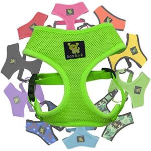 EcoBark Dog Harness - Eco-Friendly Max Comfort Harnesses - Luxurious Soft Mesh Halter - Over The Head Harness Vest- No Pull and No Choke for Puppy, Toy Breeds & Small Dogs (Small, Green)