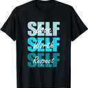 Turquoise Self-ish X 3 Turquoise Color Graphic T-Shirt (Black, Medium)