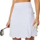 M MOTEEPI Women's Golf Skirt with Pockets - Tennis Skirt - White Skorts for Women - Dressy Casual (M, White)