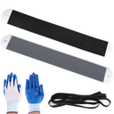 2pcs RV Slide Out Floor Protectors, Large 48.03x6.69in Premium PE and EVA Slide Out Sleds Protector with 2pcs Pull Straps & 1 Pair Gloves for Camper Travel Trailer(Black)