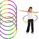 ArtCreativity Hula Hoop for Kids (Pack of 6), Adjustable Size Hoola Hoop Toy for Exercise, 8 Section Detachable Hoola Hoops, Playground Toys for Outdoor Fun, Birthday Party Favors for Boys and Girls