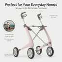 byACRE Carbon Ultralight Rollator Walker - 10.6 lbs Adult Walkers with 4 Wheels and Seat - Lightweight Seated Walkers with Wheels - Foldable Rolling Walker with Seat - Walker for Adults