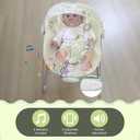 Portable Baby Bouncer Seat with 8 Melodies, 3 Vibration Levels & Adjustable Volume, Foldable Infant Bouncer Rocker with Safety Harness for Baby 0-6 Months, Indoor & Outdoor Use BR2404