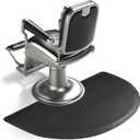 Salon Chair Anti-Fatigue Floor Mat for Barber Shop - 3'x5' Black Semi Circle for Hair Stylist - 1/2" Thick Standing Mat