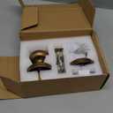 Newlaking Antique Brass Bronze Door Knob Privacy Door Knobs Interior with Push-Button Vintage Door Knob with Lock for Bedroom and Bathroom, 1 Pack