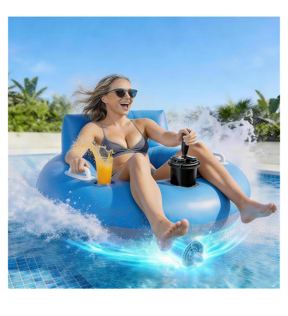 Motorized Pool Float for Adults, Rechargeable Motorized Floats with Cup Holder, Adult Heavy Duty Motorized Tubes Floating with Backrest for Pool Party, Lake & Summer Water