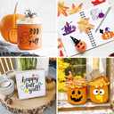 Small Fall Halloween Stencils for Painting on Wood Halloween Stencils for Crafts Reusable Burning Drawing Art Paint Patterns for Ornament Cookie Cake Window Canvas (fall70)