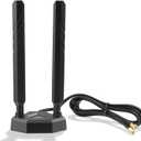 Eightwood WiFi 7 WiFi 6E Antenna Tri-Band 2.4GHz 5GHz 6GHz RP-SMA Antenna with Magnetic Base for Gaming PC Desktop Computer Motherboard PCIe Card, Wireless Router Modem