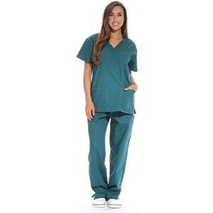 Just Love Women's Six Pocket Medical Scrubs Set (V-Neck with Cargo Pant), Size S