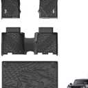 3W Floor Mats & Cargo Liner Fit for 2021-2024 2025 Ford Bronco 4 Door, TPE All Weather Custom Fit Floor Liner 1st 2nd Row and Full Set Trunk Mats, Black (Not for Bronco Sport & Rubberized Floor)