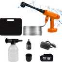 Cordless Pressure Washer,1200PSI Portable Power Washer with 4Ah Battery&Charger,6-in-1 Nozzle,5 Meter Hose,Handheld High-Pressure Car Washer for Cars/Yard/Home/Floor (Orange)