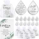 Ctosree 50 Sets Funeral Favors for Guests Tear Shaped Pocket Hug Token Memorial Sign with Poem Cards and Organza Bags for Family Church Funeral Prayer Gifts