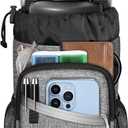 FINPAC Crutch Accessories Bag, Water-Resistant Storage Organizer Tote Bag with Drink Holder and Zipper Pouch for Crutches, Underarm Crutches Attachment, Gray