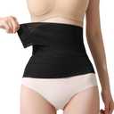 SUJAYU Waist Trainer for Women Lower Belly Fat, Belly Wrap Tummy Control Shapewear, Faja Body Shaper (Black, M)