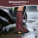 IwIeIaIrI PVC Waterproof Rain Boot Covers with Safety Reflector, Red, L, Large
