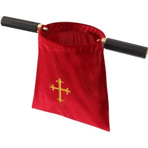 Church Tithe Offering Bags with Wooden Handles, Offering Baskets for Church with Handles for Churches Communion Supplies, Collection Basket for Church Offerings Accessories