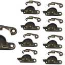 QCAA Zinc Die Cast Window Sash Lock, 2-7/16", Brushed Antique Brass, 12 Pack, Made in Taiwan