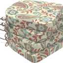 DYTXIII Outdoor Chair Cushions Set of 4, 19"x19"x2.5" Water Repellent & Fade Resistant Patio Dining Seat Cushions with Tie Straps, Indoor Outdoor Chair Pads for Patio Furniture -Paisley Vintage