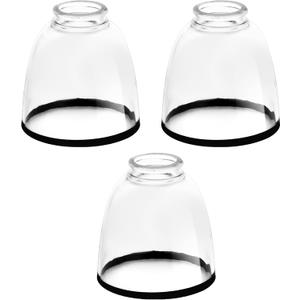 3-Pack Black Edge Clear Glass Shades, Bell Shaped Light Fixtures Lampshade,Glass Shade Covers Lamp Replacements for Chandelier Wall Sconces Pendant Light