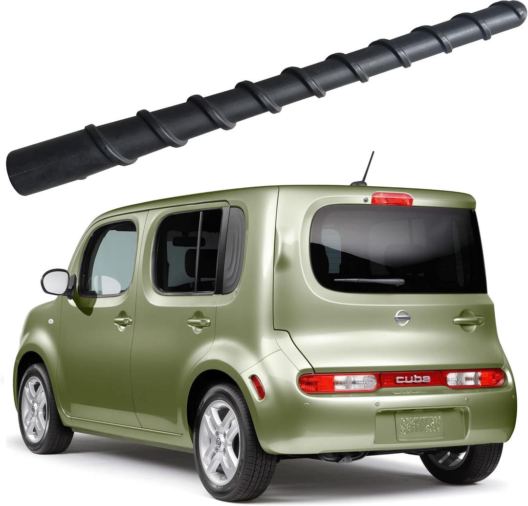 7 Inch Flexible Spiral Rubber Antenna for Nissan Cube (2009-2014), Car Wash Proof - Internal Copper Coil Antenna Mast Replacement