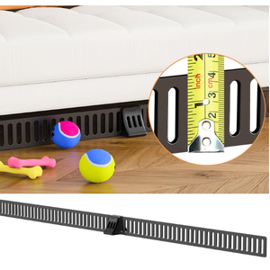 Under Couch Blocker for Toys 6" H, Plastic Under Furniture Gap Protector for Pets Blocker with Retainer, Spliced Barrier to Block Cats and Dogs for Bed Sofa Clearance (Black 36 Pack 18 Feet)