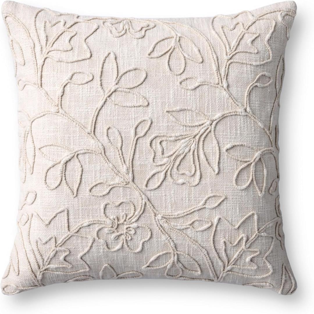 Loloi II Collection PLL0127 Natural 18'' x 18'' Cover Only Pillow
