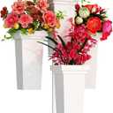 aboxoo Flower Display Stand with Buckets, Sturdy Flower Cart with Wheels, Metal Bouquet Bar for Wedding, Party, Patio, Bridal Shower