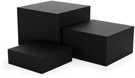 NEETBU Metal Display Stands for Buffet Table - Black & White Cake Risers, Cupcake Stand for Wedding, Party, Catering Supplies, Elegant Food Risers for Displaywith 3Pcs Hollow Bottoms 6''x7''x8''