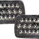 Black Pair 45w 7x6 5x7 Inch Headlights 6052 6054 H5054 H6054 Hi/Low Sealed Beam Replacement Compatible With Chevy Express Cargo Van 1500 2500 3500 Jeep Toyota Pickup Dodge Ford F250 E350