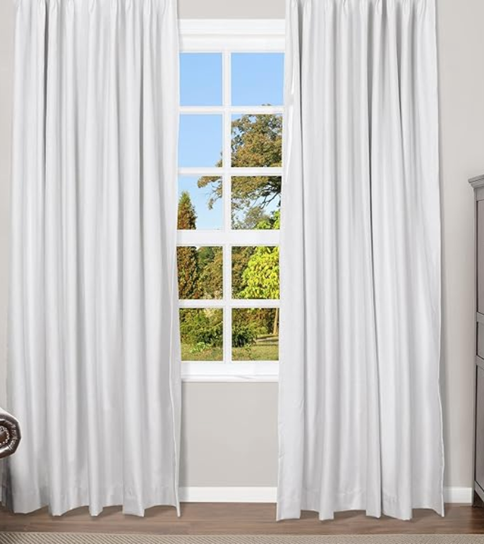 Modavari Home Fashions Carlisle Blackout Thermal Lined Single Panel 84x52 White