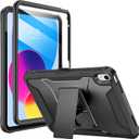 Soke Case for iPad (A16) 11th Generation 11-inch 2025, iPad 10th Generation 10.9-inch 2022, with Built-in Screen Protector and Kickstand, Rugged Full Body Protective Cover - Black