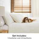 UGG King Size Comforters Set, Faux Fur Extra Soft Comforter Set King, Oversized Fluffy Reversible Cream Micromink Bedding with 2 Zipper Pillow Shams, Luxury White Bed Decor, Snow, Alondra