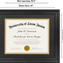 Americanflat 11x14 Diploma Frame - Gold Mat - Black