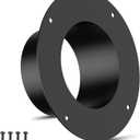 3 Inch Duct Connector Flange,Metal Straight Pipe Flange, Dryer Vent Connector Fittings for Heating, Cooling and Ventilation HVAC Systems, Black