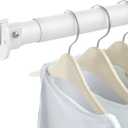 Closet Rods for Hanging Clothes, 17 to 84 Inch Heavy Duty Stepless Adjustable Closet Hanging Rod, 1.3 Inch Diameter Metal Closet Rod for Wardrobes Laundry Bedroom RV, White