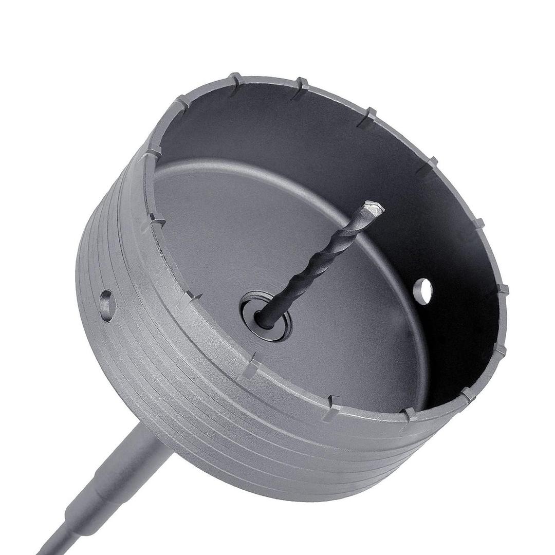 6-1/16 inch (154mm) Concrete Hole Saw with 220mm SDS Plus Shank Connecting Rod, Tungsten Carbide Teeth, Silver, For Concrete Cement Brick Stone Wall 6-1/16 inch (154mm) Concrete Hole Saw with 220mm SDS Plus Shank Connecting Rod, Tungsten Carbide Teeth, Silver, For Concrete Cement Brick Stone Wall