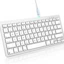 OMOTON Rechargeable Keyboard for Mac, mini Compact Wireless (No Numeric Pad), Stable Bluetooth Connection, Ergonomic Design, Keyboard Compatible with MacBook/iMac/Mac mini - Silverwhite