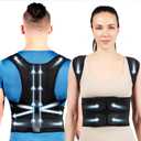 HLOES Posture Corrector for Women and Men,Adjustable Upper Back Brace, Breathable Back Support straightener, Providing Pain Relief from Lumbar, Neck, Shoulder, and Clavicle, Back