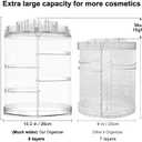 AMEITECH Makeup Organizer, 360 Degree Rotating Adjustable Cosmetic Storage Display Case with 8 Layers Large Capacity, Fits cosmetics, Makeup Brushes, Lipsticks and More, Clear