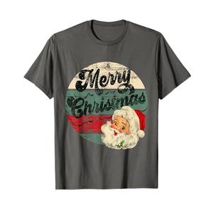 Vintage Santa Claus Merry Christmas Face Old Fashioned T-Shirt, XL