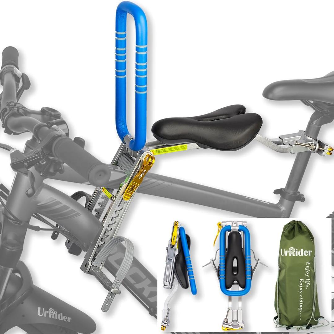 Child Bike Seat, Front Mount Kids Bike Seat,Fit Mountain Bikes, Cruiser Bikes, Folding Bikes, Ultra Light,Portable, Tool-Free, Quick-Release,Toddler Bike Seat for 2-6 Years(up to 60lbs),Blue-021