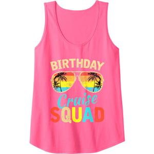 Women's Birthday Cruise Squad Pink Tank Top.