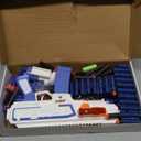 Electric Automatic Toy, JakMean Toy Blaster with 30 Dart Clips and 100 Foam Darts, Outdoor Shooting Games Toys for 6-12 Year Old Boys & Girls Adults, Gifts for Birthday Xmas, Blue